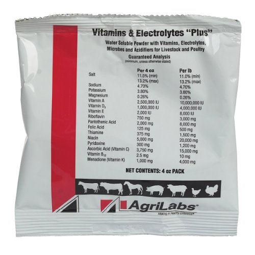 AgriLabs 002-00453 Vitamins & Electrolytes Plus 4-OZ Packet