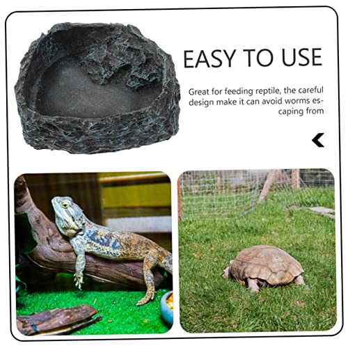 Reptile Feeding Bowl Smooth Surface Dish for Snakes Frogs Lizards Safe Water Food Basin for Bearded Dragons and Tortoises Easy to Clean
