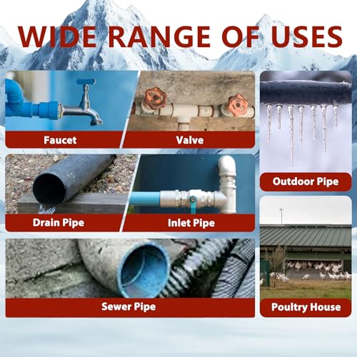 Heat Tape for Water Pipes Pipe Freeze Protect Heating Cable Constant Wattage Heat Trace for Pipes Keeps Water Flowing at -40°F 120V 22 ft - style: 22-feet