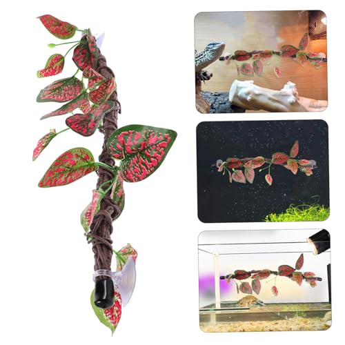 SUPVOX Bendable Simulated Vine with Suction Cups Flexible Jungle Climbing Decor for Bearded Dragons Geckos and Other Reptiles Durable Plant for Terrarium Habitats