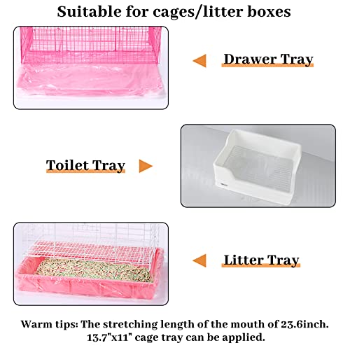 BNOSDM 100 PCS Rabbit Cage Liners Disposable Guinea Pig Cage Liner Hamster Tray Liner Plastic Small Animals Bedding Waste & Litter Pan Bag Universal Toilet Film for Bunny Hedgehog Ferret Rat - color: Transparent-100 Pcs