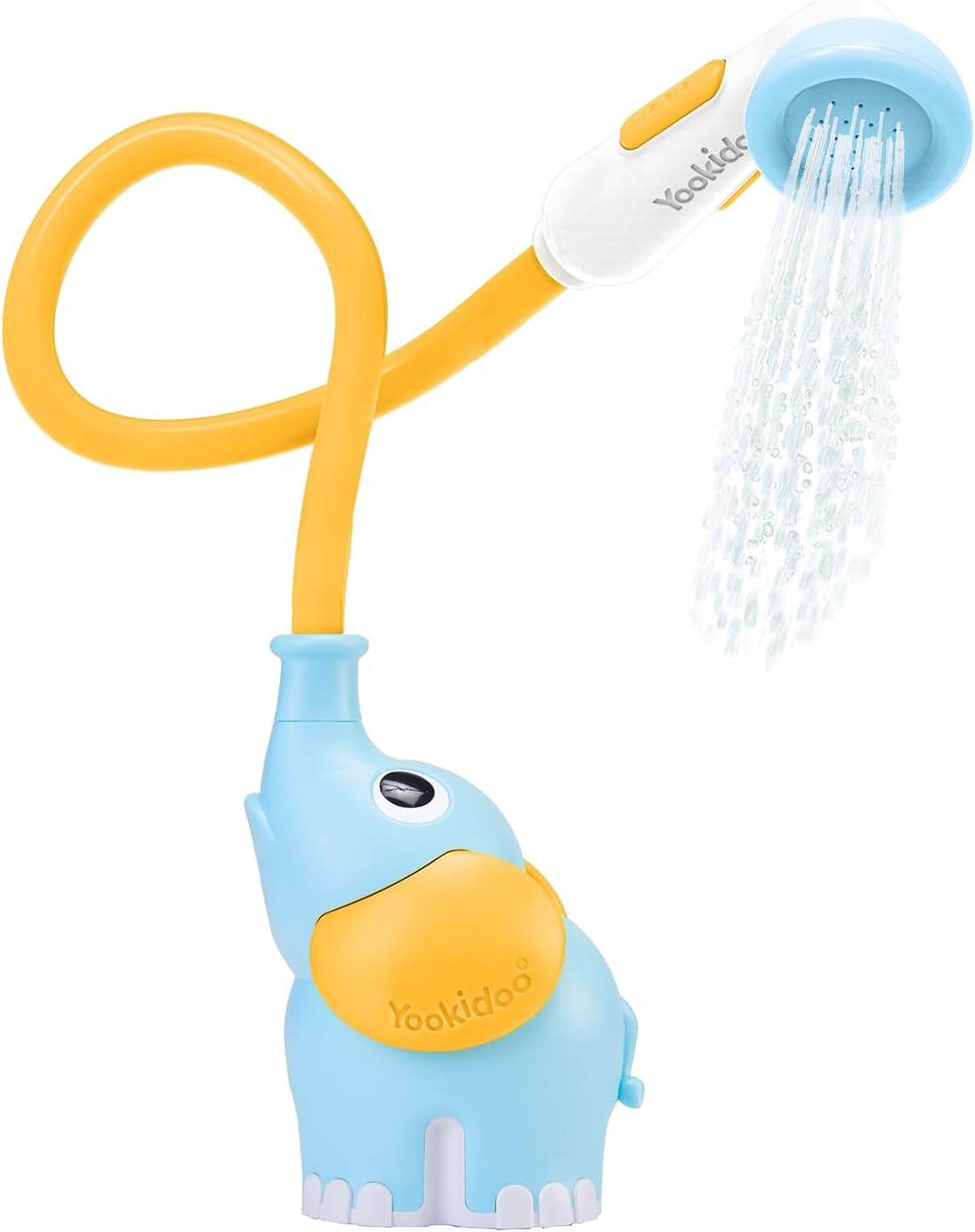 Yookidoo Baby Bath Shower Head with Elephant Water Pump for Newborns and Toddlers