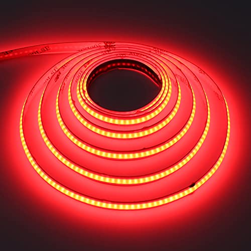 DC 5V USB COB Red LED Strip Light Dimmable IP65 Waterproof USB Powered 6.6ft/2M 640LEDs with Dimmer High Brightness Flexible LED Tape Lights - color: Red