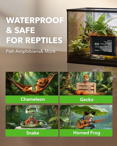 BN-LINK Reptile Heat Pad 6"X8" 8W for 10-20gal Under Tank Terrarium Heating Mat Waterproof for Turtle, Lizard, Frogs, Snake, Hermit Crab - size: 6" X 8"