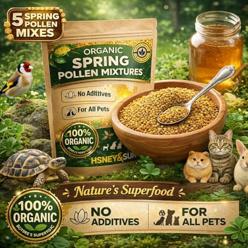 HONEY&SUN® (4oz) Organic Bee Pollen Powder – Bearded Dragon Food Topper & Reptile Vitamins, 100% Pure Natural Supplement for Healthy Skin & Color