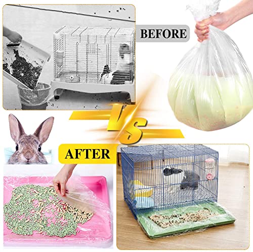 30 pcs Disposable Cage Liners, Clear Plastic Rabbit Cage Liner Bag, Universal Toilet Film for Bunny, Hamster, Totoro, Hedgehog, Guinea Pig and Small Animals(30pcs, 47in) - size: 30 count