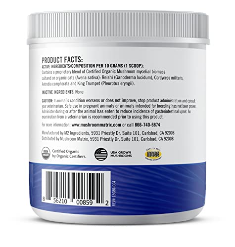 Om Mushroom Matrix - Equine | Wellbeing | USA Grown Human-Grade Organic Mushroom Powder Show Safe Horse Supplement | Wellness, Recovery, & Senior Support | 300 Grams, 10.5 oz