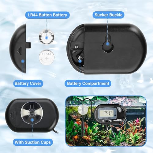 Simple Deluxe 150W 2-Pack Ceramic Heat Emitter Reptile Heat Bulb No Light, LCD Digital Aquarium Thermometer, for Reptile Amphibian, 2 Pack + Thermometer, Royal Blue - color: Royal Blue, size: 2 Pack + Thermometer