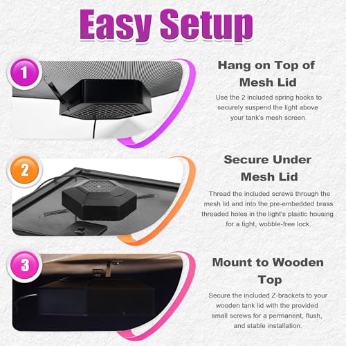 LED UVB Reptile Lamp, Adjustable LED Terrarium Light with 3 Modes, 5 Brightness Levels, 4/8/12H Daily Cycle Timer, Long-Life for Small to Medium-Large Reptiles Such as Bearded Dragons