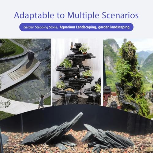 Natural Slate Rocks 2-4 Inches Aquarium Rocks 5lb Aquascaping Stones for Aquarium Terrarium Reptile Habitat Decoration Vivariums Paludariums Bonsai Miniature Fairy Gardens - size: 5lb(2-4in)