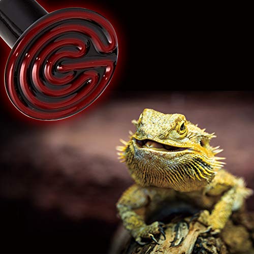 REPTI ZOO Reptile Ceramic Infrared Heat Emitter,110V 100W Infrared Bulb for Reptile Pet Coop and Glass Terrarium (Pack of 2) - size: 1 Count (Pack of 2)