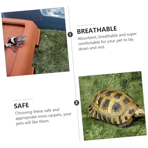Hemoton 2pcs Reptile Tank Mats Green Grass Rug Rug Moisturizing Fake Lawn Sphagnum Moss for Reptiles