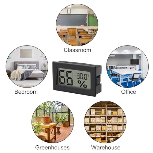6 Pack Mini Hygrometer Indoor Humidity Meter Hygrometer Thermometers ,Humidity Meters Gauge Hygrometer Mini Digital Thermometer Hygrometer with Fahrenheit (℉) for Humidors, Greenhouse, Garden, Cellar - color: 6PCS
