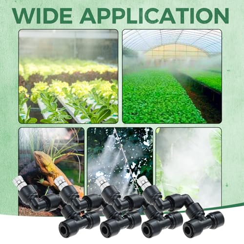4 Pack 1/4'' Reptile Mister Nozzles, Reptile Fine Mist Foggers for Full Water Coverage, Replacement Micro Spray Nozzles for Terrarium Tanks