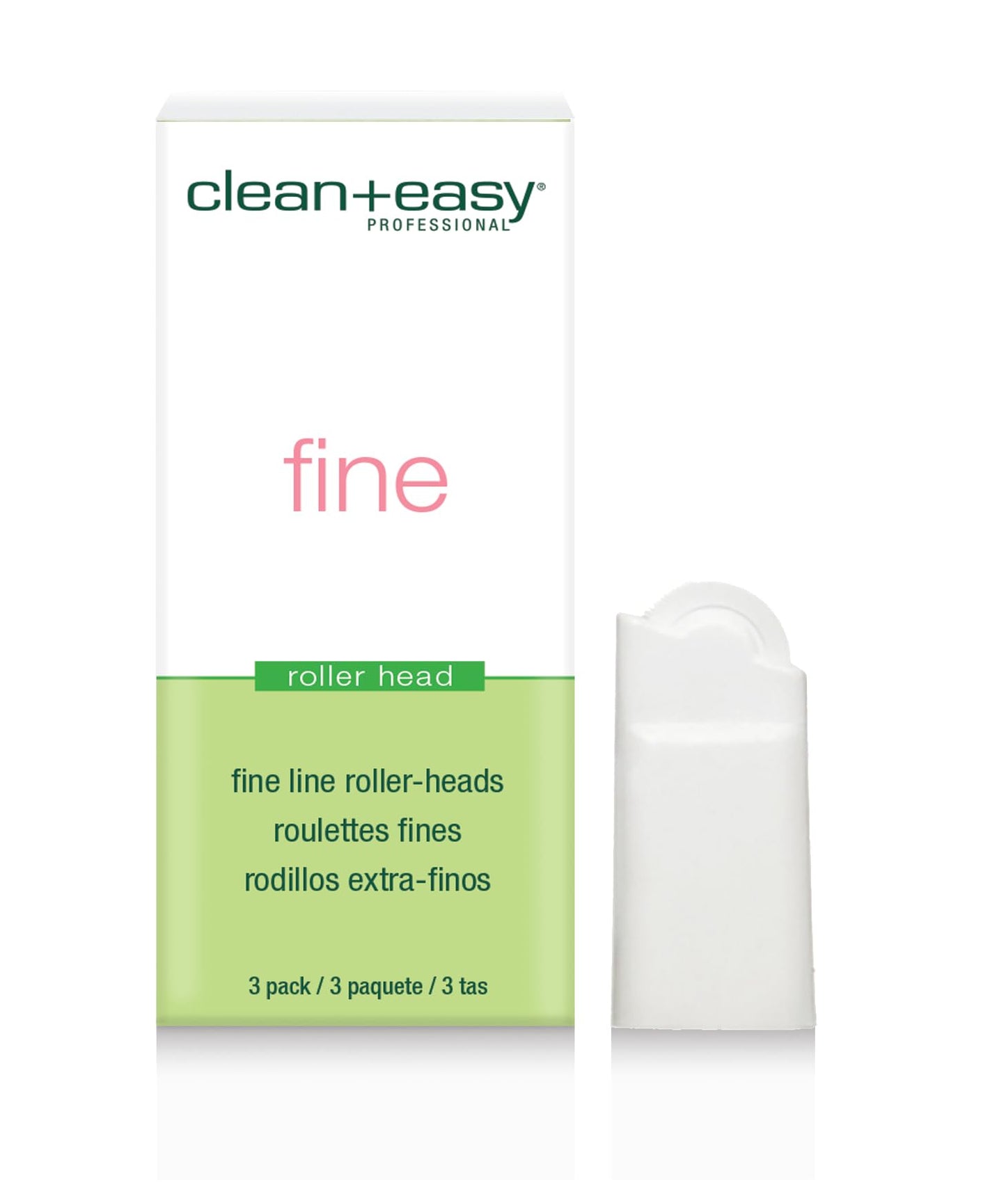 Clean + Easy Fine Roller Head For Facial Hair Removal, Roll-On Waxing System, 3-Pack