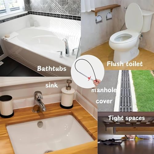 Drain Snake,61 inch Flexible Grabber Claw Pick Up Reacher Tool,Drain Clog Remover - Gutter Cleaning Tools for Home Sink, Bathroom Tub,Drain, Toilet, Tight Spaces - style: 61"