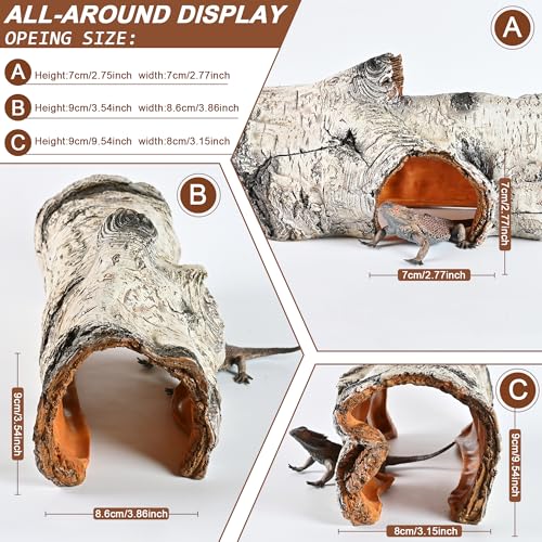 Reptile Hide Caves Simulation Tree Hideout, Hideout Shelter Sleep Cave is Decorated for Arboreal Reptile, Snake, Leopard Gecko, Lizard, Salamander, Hermit Crab Aquarium
