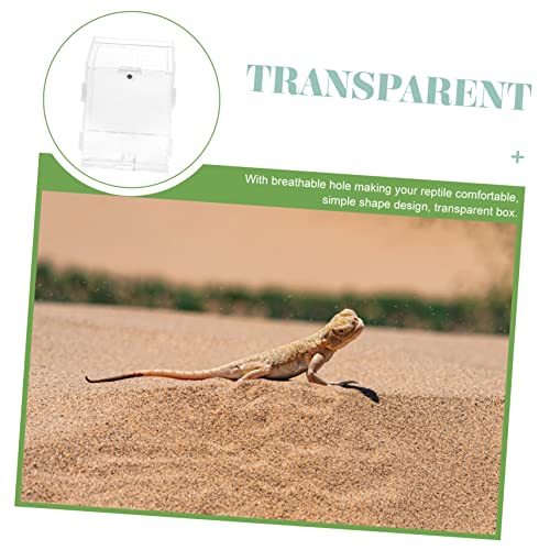 Acrylic Reptile Breeding Box Transparent Clear Feeding Terrarium for Reptiles Durable Ventilated Case for Snakes Lizards and Geckos - size: 10x8cm