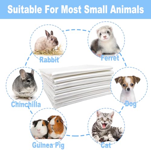 100 Pcs Disposable Rabbit Cage Liner, 35'' X 27'' Large Bunny Cage Tray Liners Clear Plastic Guinea Pig Toilet Film for Bunnies Ferrets Chinchillas Birds Small Animal - Leak Proof & No Mess - size: 100PCS
