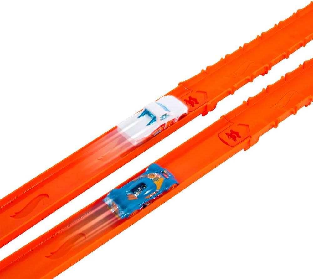 Hot Wheels Track Creator 2-Car Deluxe Pack with Speed Snap Track, 25ft, 1:64 scale die-cast toy vehicles