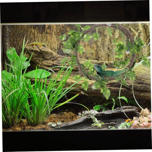 BESPORTBLE 1set Simulation Rattan Jungle Vines for Reptile Tank Decoration Bendable Climbing Branches for Geckos Chameleons and Iguanas Pu Material Natural Appearance