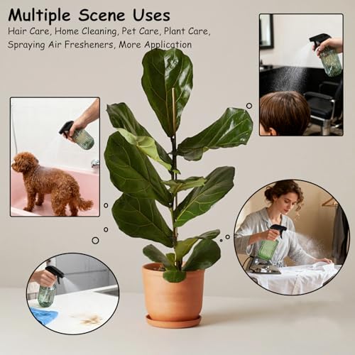 YYTSGG Glass Plant Mister Bottle, 15oz Refillable Water Spray Bottle with Adjustable Mist Nozzle for Indoor Flowers, Outdoor Gardening, Cleaning, Hair and Pets Care (Army Green) - color: Army Green