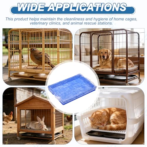 Disposable Bird Cage Liners, Clear Plastic Cage Liners for 20x13 Inch Pallets Tray Universal Elastic Film, (50 Pcs), Intended for Parakeet/Cockatiels/Rabbit/Guinea Pig - size: 20x13 Inch