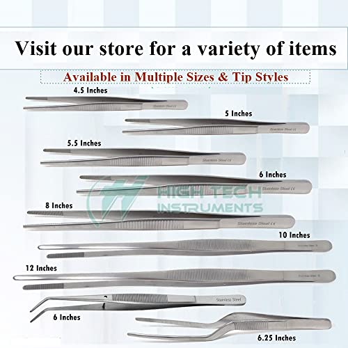Reptile Feeding Tongs Straight Aquarium Tweezers Anti-Rust Thickened Stainless Steel Forceps, for Terrarium, Fish Tank, Snakes/Lizards/Gecko, Planting By HTI (6" - Set of 2) - size: 6" - Set of 2