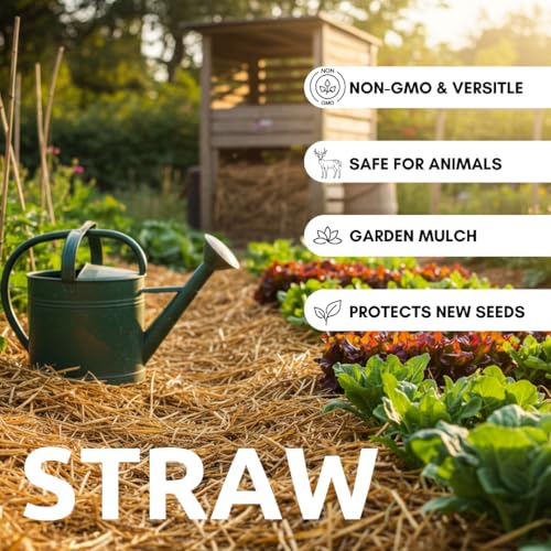 Premium Wheat Straw Growing Substrate – Clean, Dried & Chopped – Ideal for Mushroom Cultivation, Garden Mulch, Worm Bedding & Composting (4 Pounds) - size: 4 Pounds