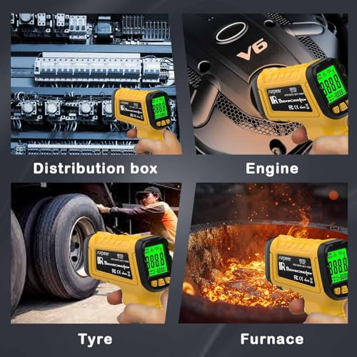 Infrared Thermometer Pyrometer Temperature Gun -58°F to 1796°F, 50:1 Distance Ratio, Laser IR Temp Gun for Cooking, Pizza Oven, Engine, Kilns, Forges, Industry, and Home Repair. - color: -58°F to 1796°F