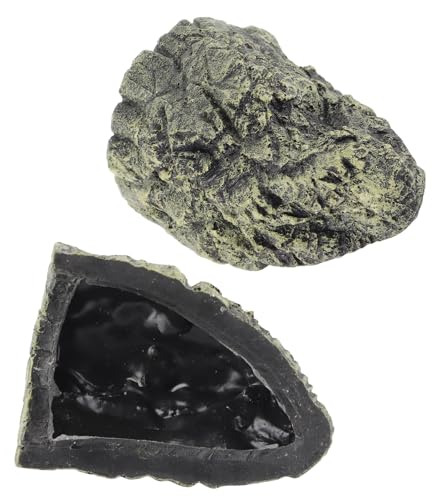Reptile Hideout Cave, Aquarium Fish Hide Cave Decoration, Small Turtle Basking Platform Resin Rock Fish Tank Hides Habitat Decorations Reptile Hideout Nest Habitat
