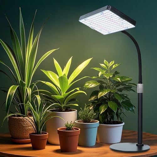 FECiDA Desk Grow Lights for Indoor Plants, Bonsai, Seed Starting, Table Top Grow Light UV-IR Full Spectrum, 25 Watt Power Draw, Bright Enough LED Growing Lamp, 16"-24" Height Adjustable - size: TableTop-1Head-25W-OnOff