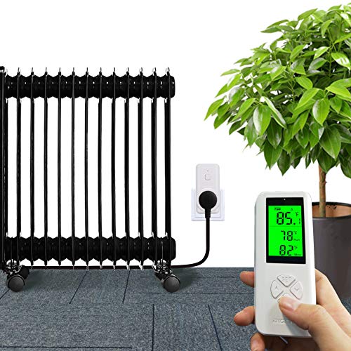 DIGITEN Wireless Thermostat Plug in Digital Temperature Controller Outlet Programmable Thermostat with Build-in Temperature Sensor Remote Control Greenhouse Thermostat Outlet Plug for Heater - style: 1.Temperature is detected by the Remote.