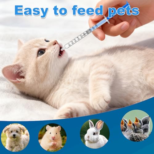 1ml with Measurement for Scientific Labs, Feeding Pets, Refilling and Measuring Liquids,Dispensing,with Cap (5PCS, 1ml) - size: 5PCS-1ml