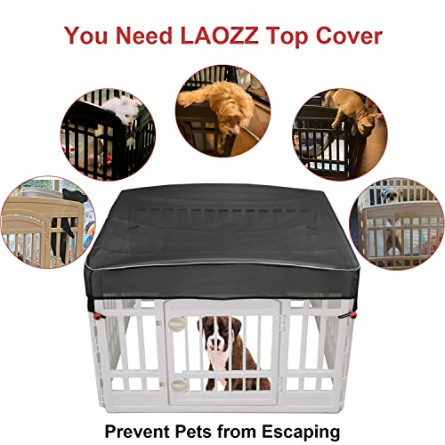 Dog Playpen Cover Mesh Top - Dog Pen Cover for Pets Fits 36 Inch 4 Panels Square Plastic Exercise Pet Pen,Provide Security for Indoor Dog Pen (Playpen Not Included) - color: 36 inch 4 panel mesh cover