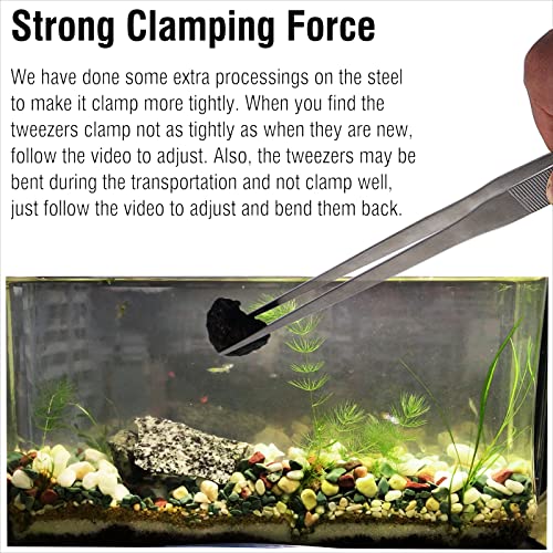 2Pcs 18.9 inch Extra Long Tweezers for Salt & Fresh Water, Heavy Duty Reptile Feeding Tongs for Aquarium & Terrarium, Large Metal Snake Feeding Tongs, SUS 304 Stainless Steel Tweezers - size: 18.9 inch, 0.1 inch, 2-pack