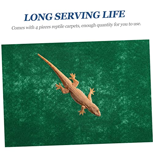 DECHOUS 4pcs Reptile Carpet for Terrarium Absorbent Mat Bedding for Lizard Snake Tortoise Comfortable Washable Substrate Mats for Reptiles