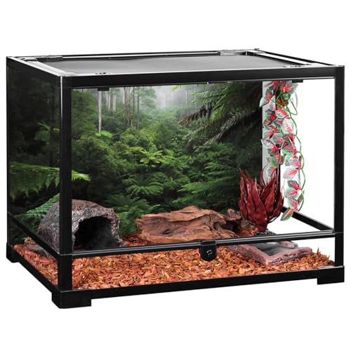 AWERT Foggy Forest Terrarium Background Green Tree Reptile Habitat Background Tropical Rainforest Aquarium Background 48x20 inches - size: 48x20in/120x50cm