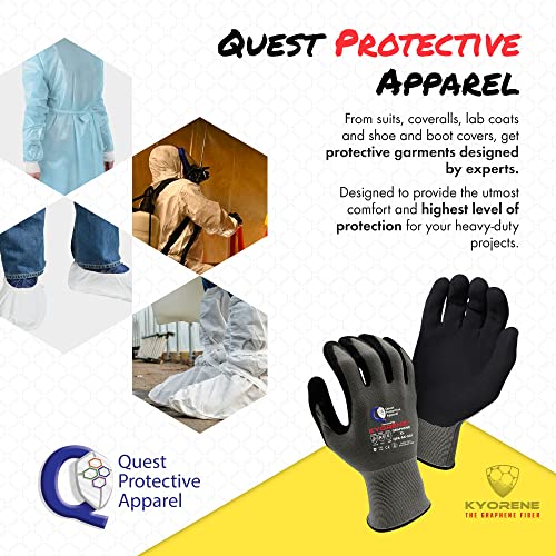 Quest Protective Apparel Cut Resistant Work Gloves (ANSI A1) – Lightweight Gloves for Gardening,DIY,Mechanical & General Handling – Breathable Grip Gloves for Men & Women – X-Large,Case of 72 - size: X-Large, style: Pack of 72