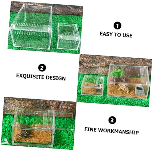 Mipcase 1pc Transparent Reptile Breeding Box Durable Terrarium Container for Snakes Lizards and Frogs Easy to Clean Spacious Habitat for