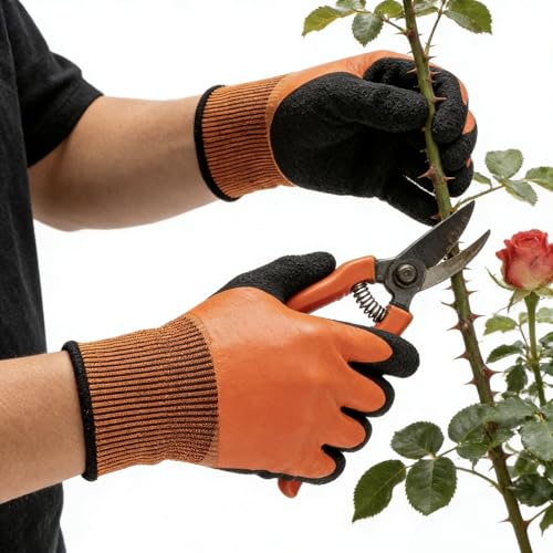 Women Men Waterproof Fishing Gloves,Anti-Slip Catch Fish Gloves,Puncture Proof Fishing Gloves for Handling,Catching,Cleaning - color: Orange