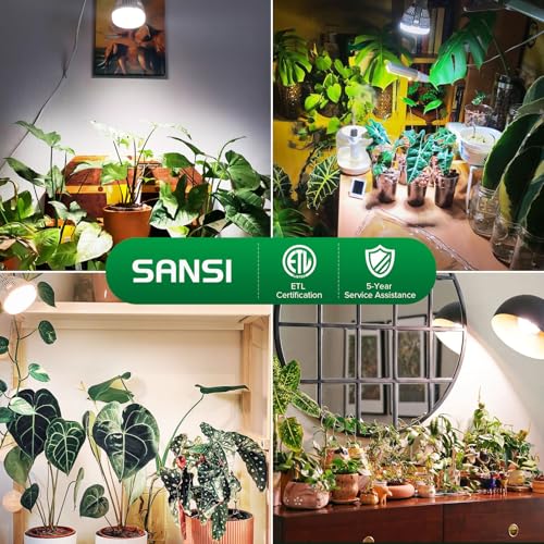 SANSI LED Grow Light Bulb for Seeds and Greens, Full Spectrum 10W Grow Light (150 Watt Equiv) with Optical Lens for Indoor Plant, High PPFD, E26 Base, 3-Pack - size: 3 Count (Pack of 1)