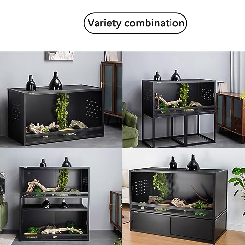 Versatile PVC Reptile Cabinet with Glass/PVC Door Options Reptile Terrarium 40x16x12 inch ToxiRium PVC Reptile Enclosure with Front Opening Sliding Door Tank for Bearded Dragon Snake Ball Python - size: 40"x16"x12"