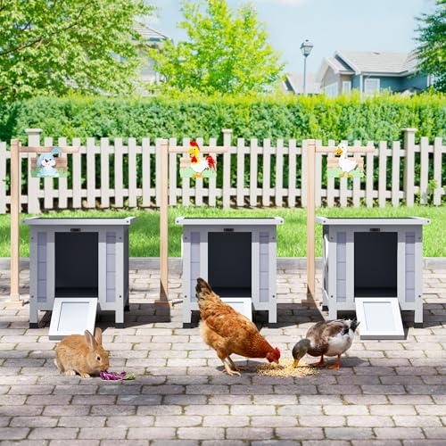 Coziwow Rabbit Hutch, Bunny Cage Indoor with Openable, Portable Small Animals Shelters with Nonslip Ramp for Hideout Rabbits/Feral Cats/Chicken/Duck/Small Animals-Gray - color: Gray