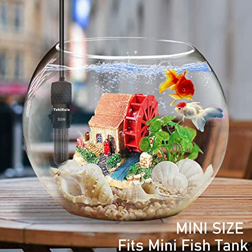 YukiHalu Small Submersible Aquarium Heater, Adjustable Mini Fish Tank Heater 25W 50W 100W 200W 300W with External Temperature Controller, LED Display, Used for 5/10/20/40/60 Gallons (300 Watt) - size: 300 Watts
