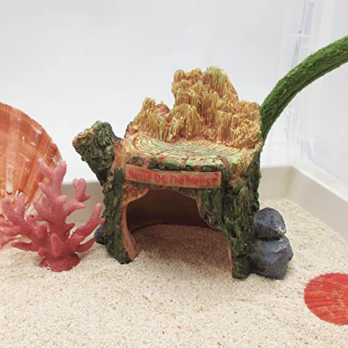 Hamiledyi Hermit Crab Hideout Snail Hiding Cave Resin Hideaway Habitat for Small Reptile Snail Hermit Crab Gecko Spider Frog Betta