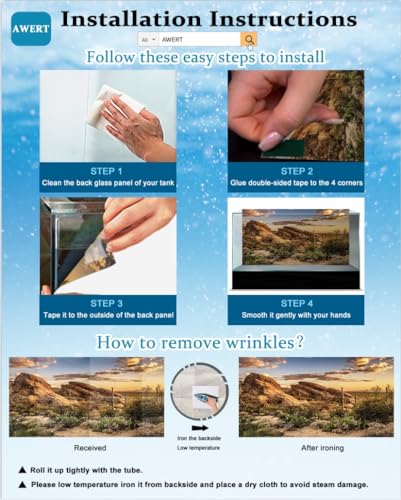 AWERT 36x24 inches Rock Cave Aquarium Background Rock Pillar Terrarium Background Cave Fish Tank Background - size: 36x24in/90x60cm