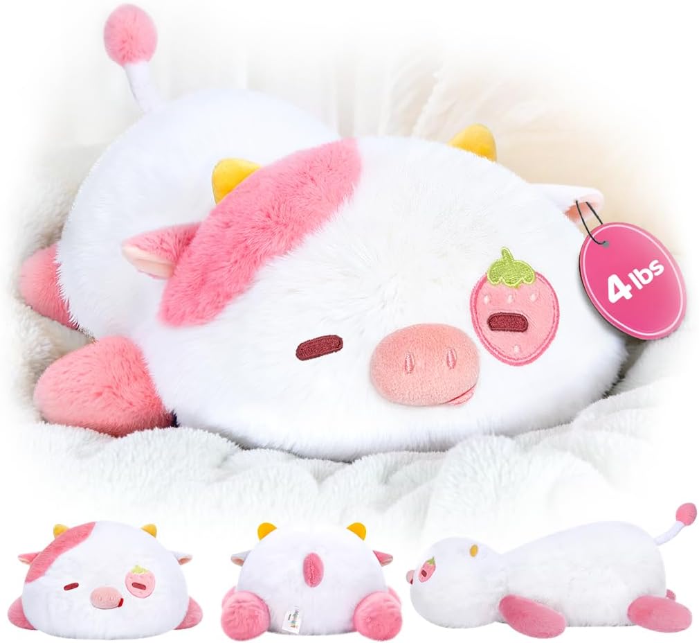 Mewaii Mom's Choice Award | 4 lbs Weighted Stuffed Animals Highland Cow - 23" Heavy Weighted Plush & Stuffy - Realistic Scottish Cow Plushy Gift for Kids & Adults - Large Cuddly Weighted Cow Toy