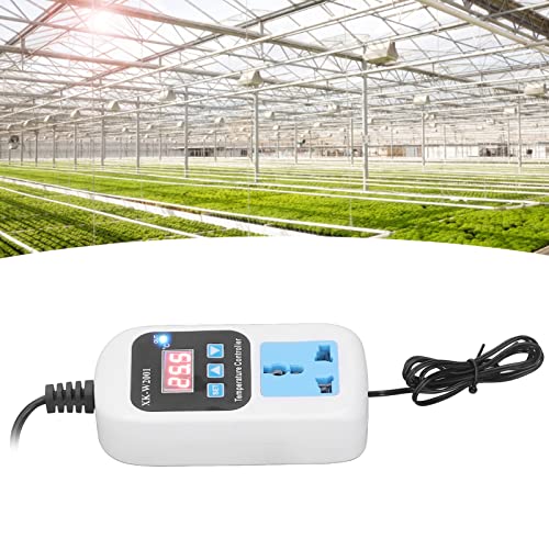 Digital Temperature Controller Automatic Adjustable Thermostat with LCD Display for Greenhouse Aquarium Incubator Reptile Tank ABS Plastic Housing