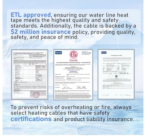 HEATIT JHSF1 100FT Self-Regulating Heating Cable, 120V 5W/ft | Pre-Assembled Heat Tape with Spacers and Clips for Roof De-Icing, Gutter Heating and Pipe Freeze Protection - color: 5W/FT (KIT), style: 100FT